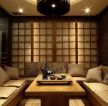 日式茶楼包厢室内沙发垫装修效果图片
