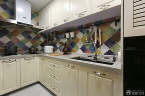 美式混搭风格厨房墙面瓷砖颜色图片