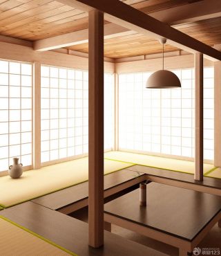 日式茶楼简约室内装修效果图片