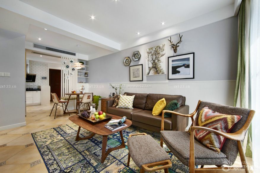 经典混搭风格设计客厅组合沙发装修效果图片