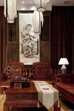 中式茶楼室内装饰画装修效果图片