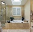 欧式小卫生间砖砌浴缸装修实景效果图片