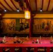 中式饭店包厢背景墙画装修效果图片