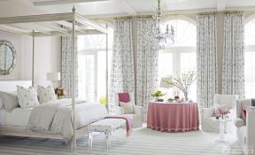 时尚现代风格卧室碎花形窗帘装修效果图片