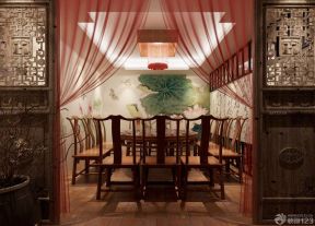 中式饭店包厢设计装修效果图片 