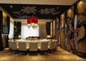 中式饭店包厢豪华室内装修效果图欣赏