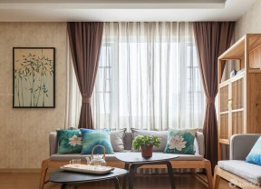 新中式风格装修图片 客厅窗帘搭配
