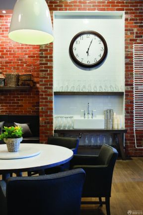 茶楼咖啡厅装修效果图 墙砖背景墙
