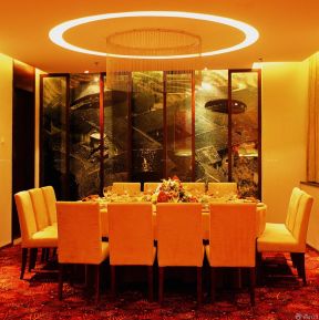 新中式饭店装修效果图 背景墙设计