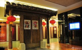 中式风格饭店装修效果图 室内门图片
