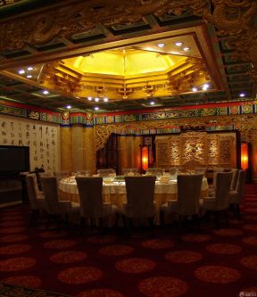 中式风格饭店豪华室内装修效果图片