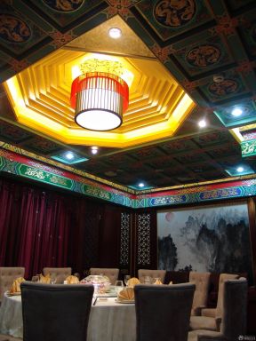 中式风格饭店装修效果图 室内吊顶设计