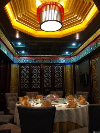 中式风格饭店包间装修效果图图片