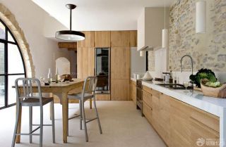 现代风格室内厨房石材背景墙效果图
