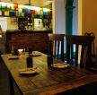 40平方饭店室内实木餐桌装修效果图片