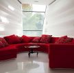 小户型室内简约风格客厅转角布艺沙发效果图