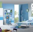 时尚蓝色儿童小卧室设计图