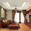 新中式风格客厅真皮沙发装修效果图片
