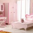 温馨粉色女生卧室白色窗帘装修效果图片