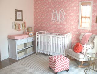 婴儿房粉色墙面装修效果图片