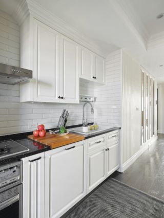 110平米三居室开放式厨房图片