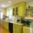 厨房现代简约风格绿色橱柜门装修效果图片