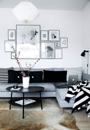 白色简欧客厅 客厅沙发背景墙装饰