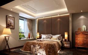 现代中式风格窗帘图片 卧室榻榻米设计