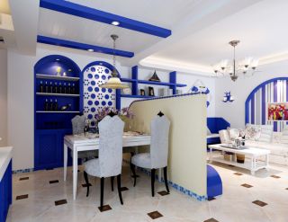 地中海小户型室内餐厅吊顶装修效果图片