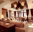 现代中式风格家装客厅窗帘图片