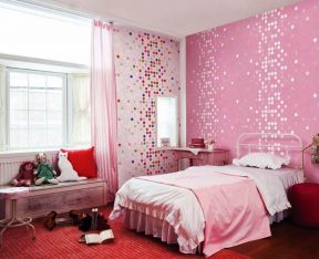 单身卧室设计图 粉色墙面装修效果图片