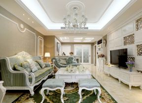 100平米两室两厅户型 欧式沙发装修效果图片