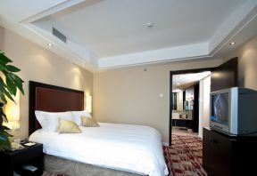 宾馆房间纯色壁纸装修效果图片