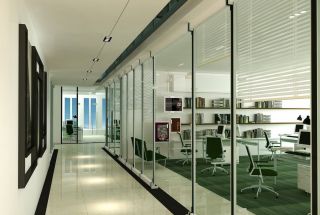 公司办公室玻璃隔断设计效果图图片
