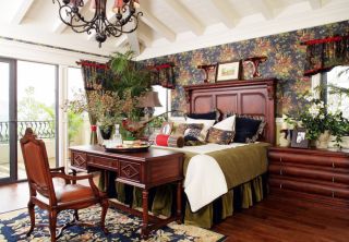 美式乡村风格卧室实木家具图片