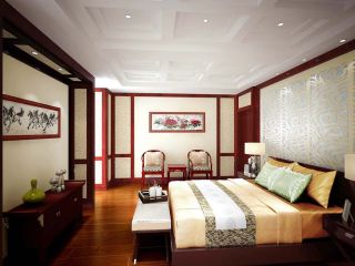 中式卧室实木家具效果图片
