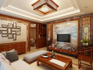 中式风格装修小户型客厅沙发图片