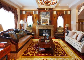美式小户型别墅客厅沙发装修效果图片
