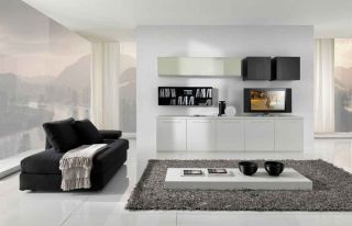 现代简约家装客厅组合电视柜电视背景墙效果图