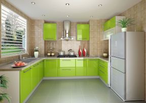 现代简单绿色厨房图片