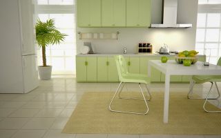 现代绿色厨房图片