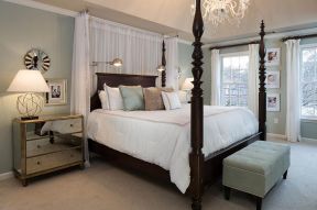 美式主卧室 床缦装修效果图片
