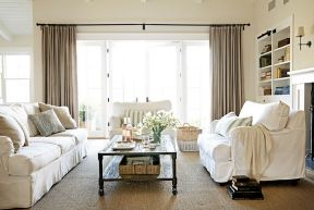现代美式乡村风格 小户型布艺沙发图片