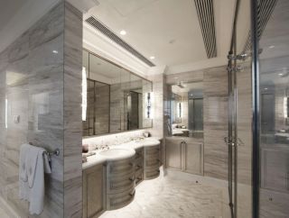 欧式别墅卫生间浴室柜装修效果图片