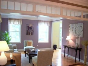 小户型客厅样板间 紫色墙面装修效果图片