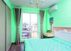 田园卧室设计绿色墙面装修效果图片