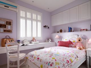女孩卧室装饰紫色墙面装修效果图片