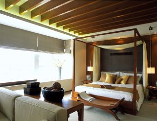 东南亚风格宜家家居卧室家具双人床装修效果图片