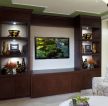 简约中式客厅组合电视柜电视背景墙效果图
