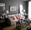 现代风格客厅灰颜色沙发背景墙面装修效果图片